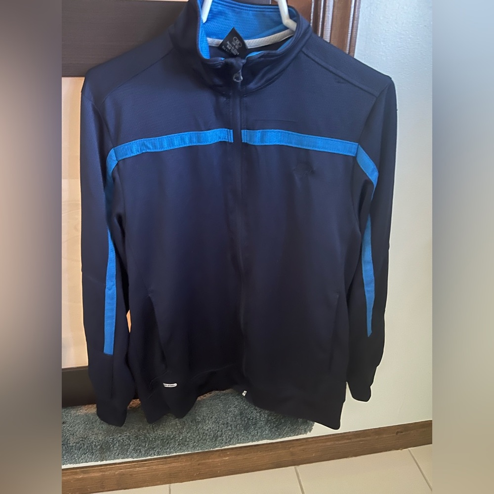 Navy blue and blue zip up jacket. Small